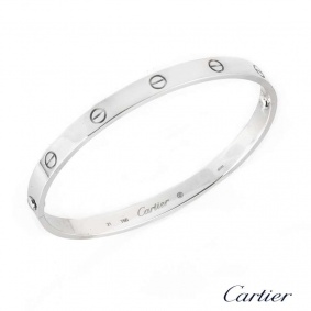 Cartier 18k White Gold Love Bangle Size 21 B6035421